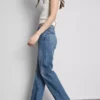 Jeans med høj talje og lige ben