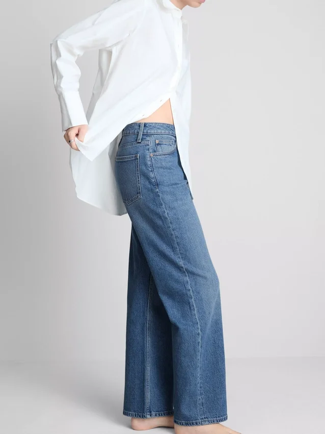 Jeans med høj talje og lige ben