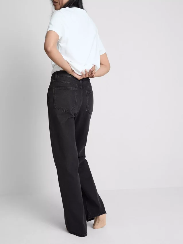 Jeans med høj talje og lige ben