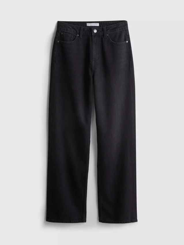 Jeans med høj talje og lige ben