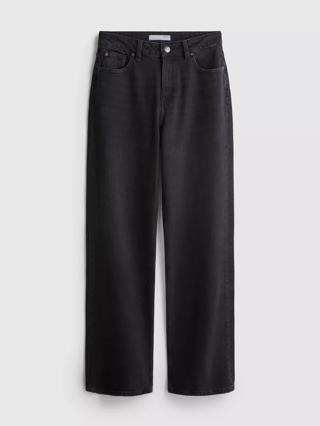 Jeans med høj talje og lige ben