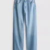 Jeans med høj talje og lige ben