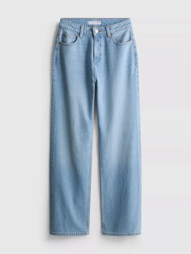 Jeans med høj talje og lige ben