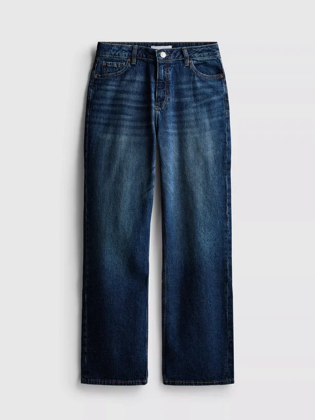 Jeans med høj talje og lige ben