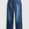 Jeans med høj talje og lige ben