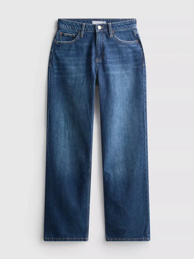 Jeans med høj talje og lige ben