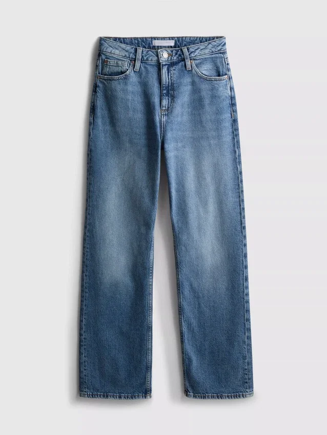 Jeans med høj talje og lige ben