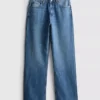 Jeans med høj talje og lige ben
