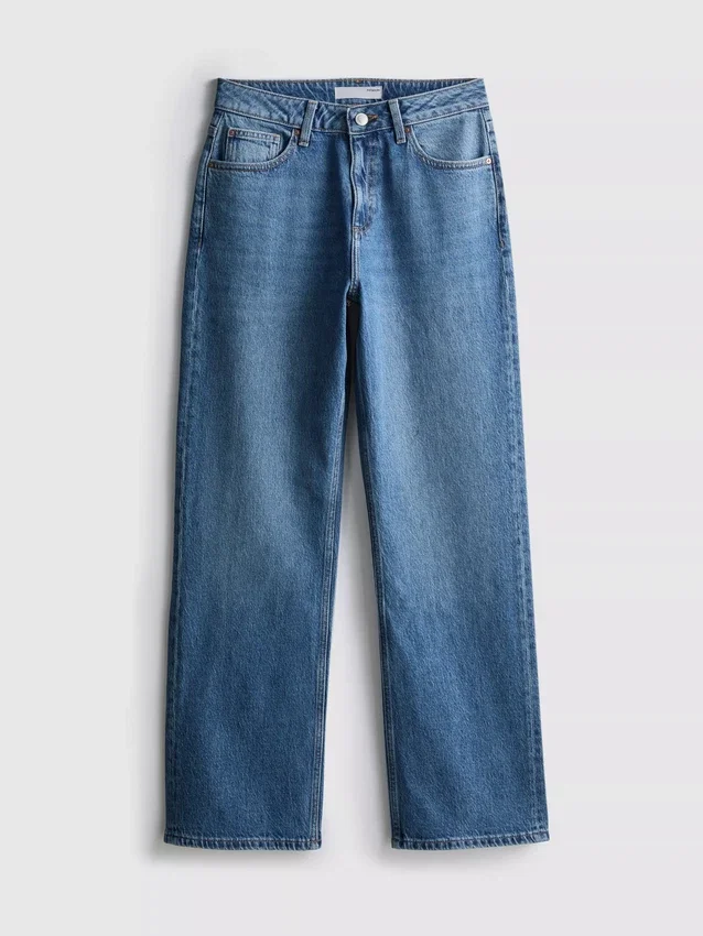 Jeans med høj talje og lige ben