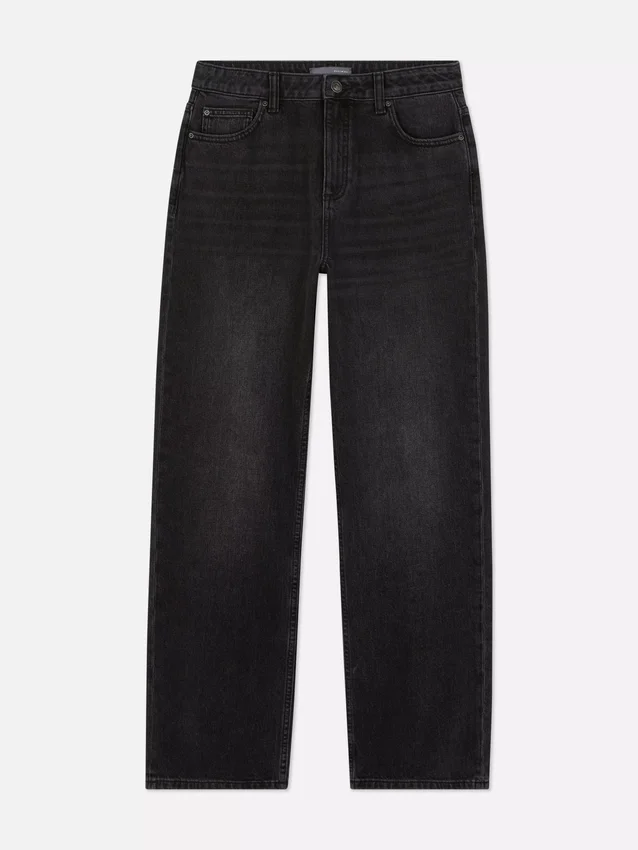 Jeans med høj talje og lige ben