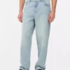 Jeans med høj talje og løs pasform
