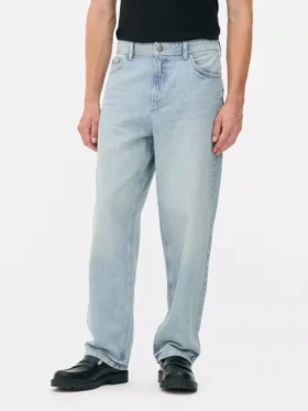 Jeans med høj talje og løs pasform