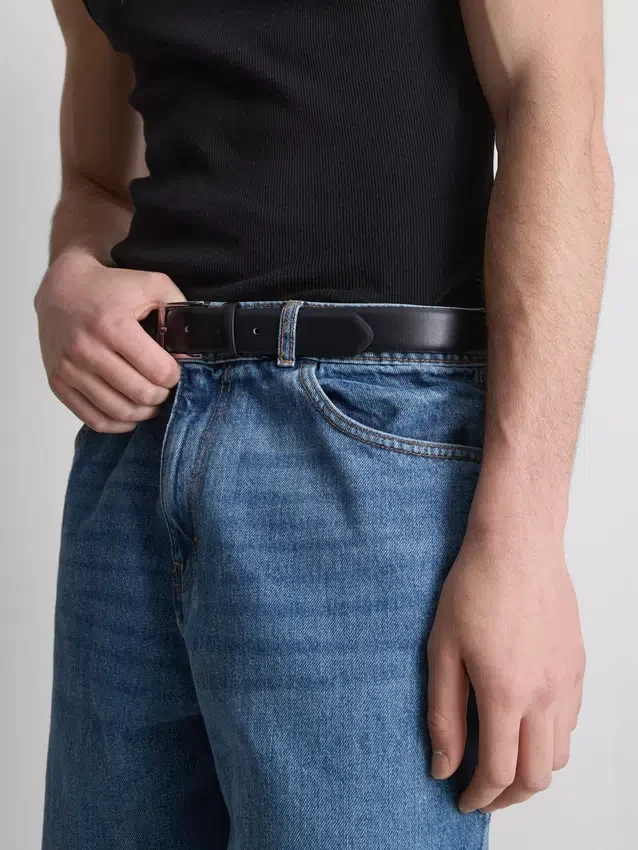 Jeans med høj talje og løs pasform