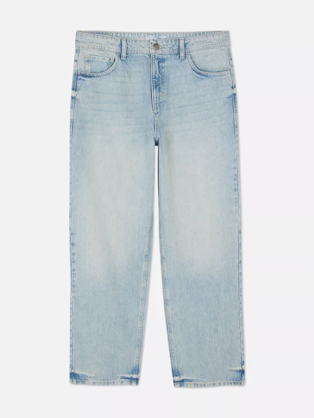 Jeans med høj talje og løs pasform