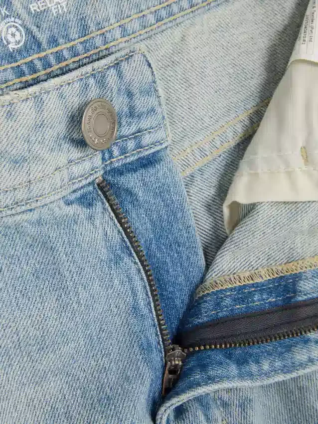 Jeans med høj talje og løs pasform