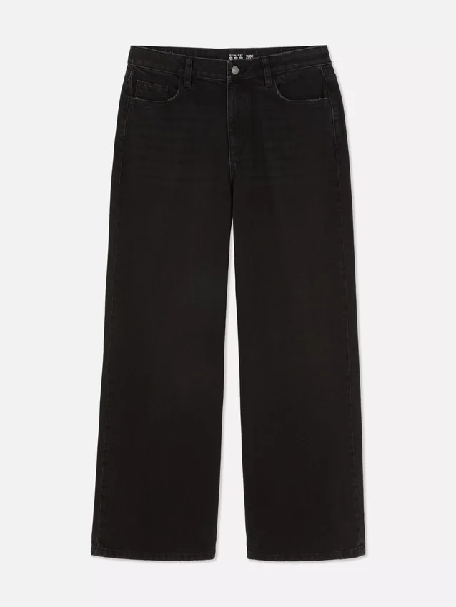Jeans med mellemhøj talje og brede ben