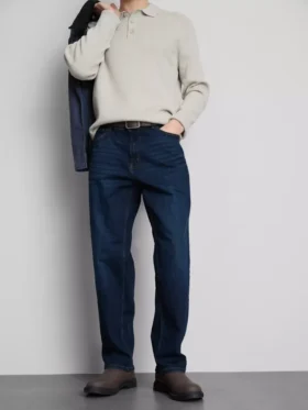 Jeans med stræk og lige ben
