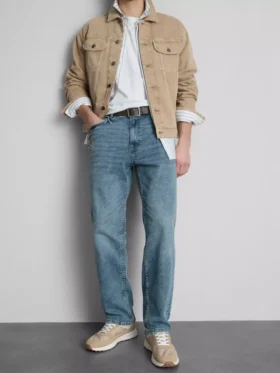 Jeans med stræk og lige ben