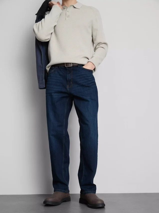 Jeans med stræk og lige ben
