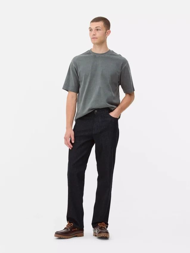 Jeans med stræk og lige ben