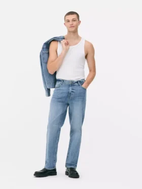 Jeans med stræk og lige ben