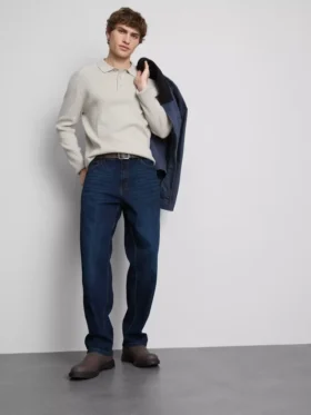 Jeans med stræk og lige ben