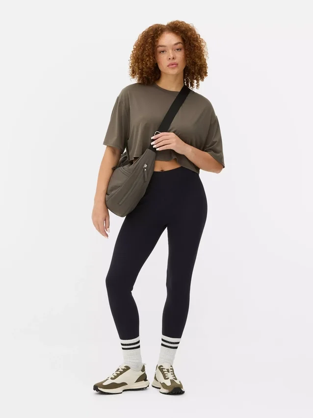 Jersey-leggings med høj talje