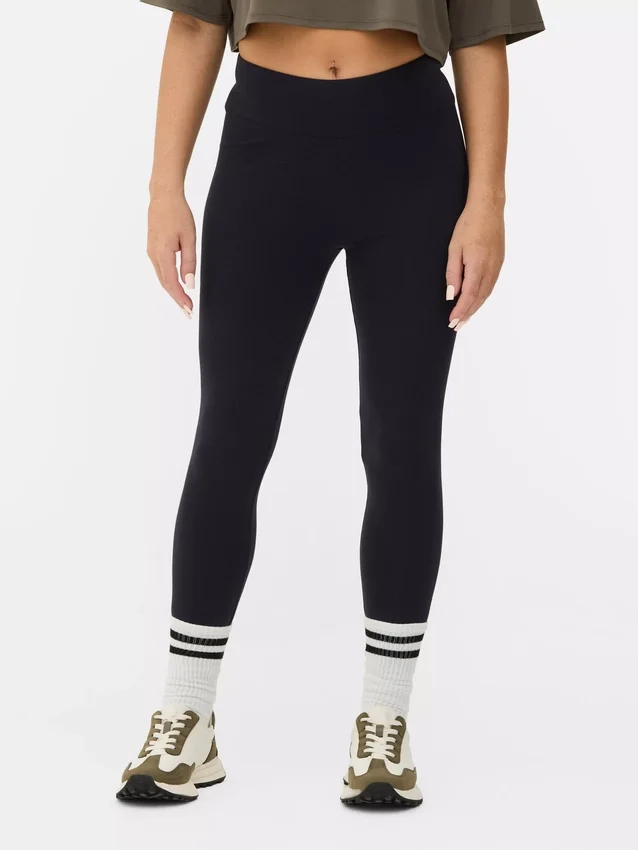 Jersey-leggings med høj talje