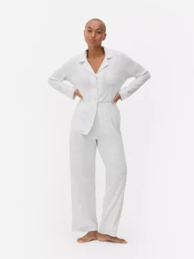 Jersey-pyjamassæt i boyfriend-stil
