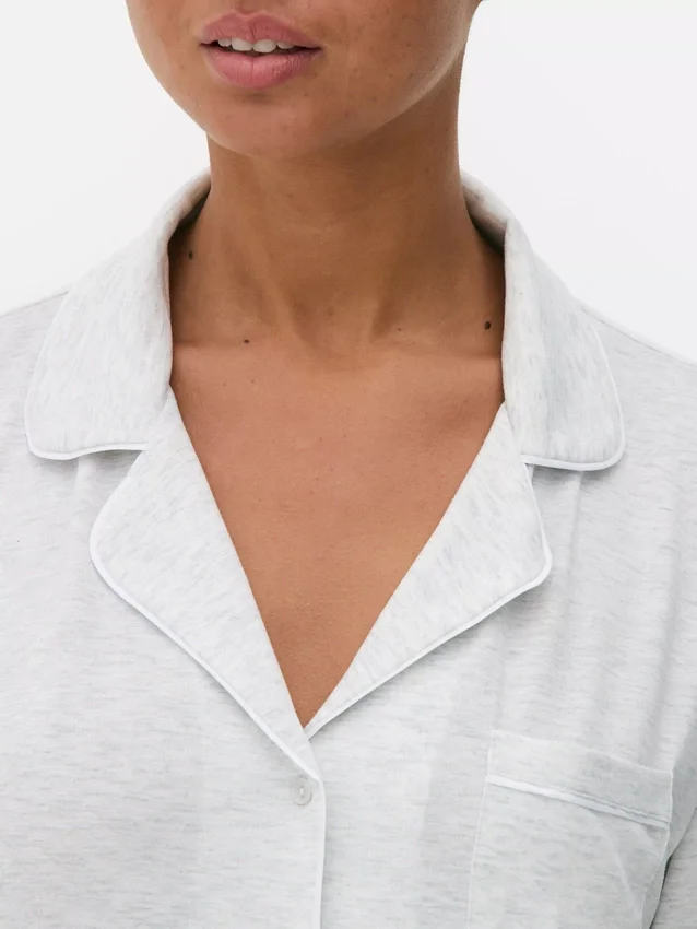 Jersey-pyjamassæt i boyfriend-stil