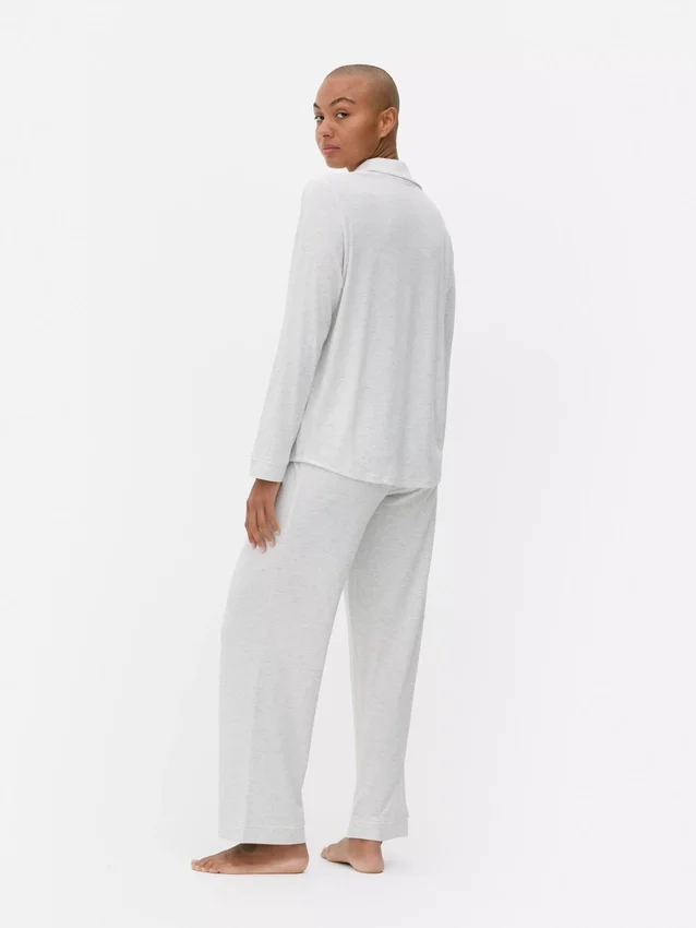 Jersey-pyjamassæt i boyfriend-stil