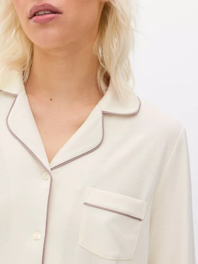 Jersey-pyjamasser med lange ærmer i boyfriend-stil