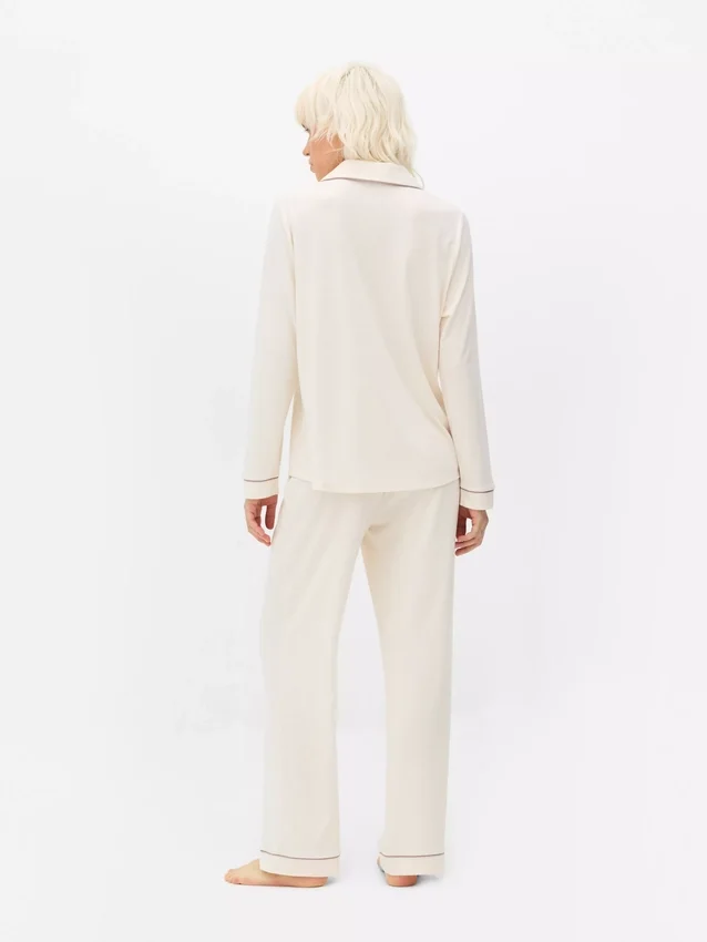 Jersey-pyjamasser med lange ærmer i boyfriend-stil