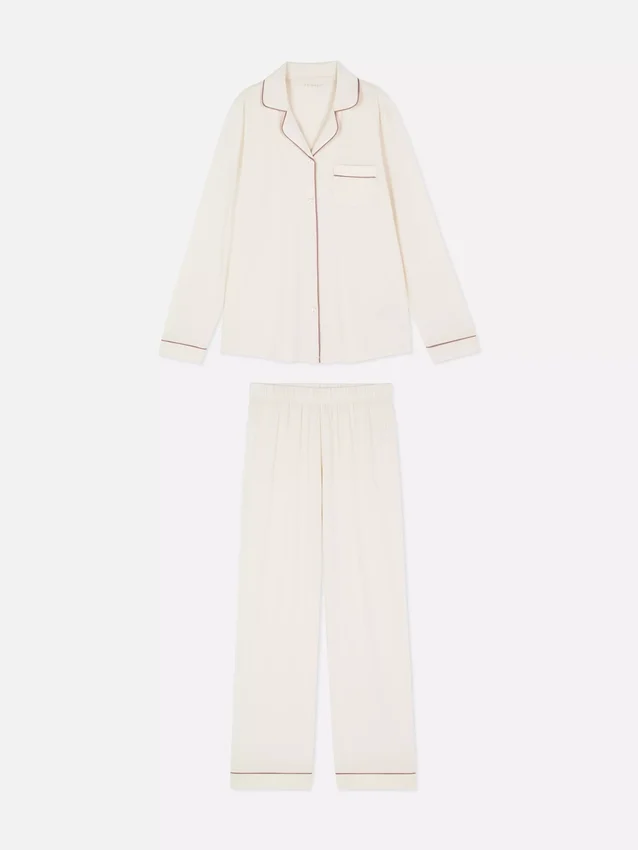 Jersey-pyjamasser med lange ærmer i boyfriend-stil