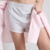 Jersey-shorts med knapdetaljer i bomuldsrigt materiale