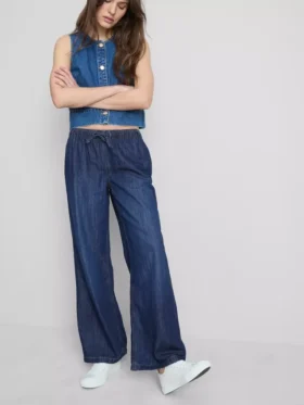 Joggingbukser i denim med lige ben