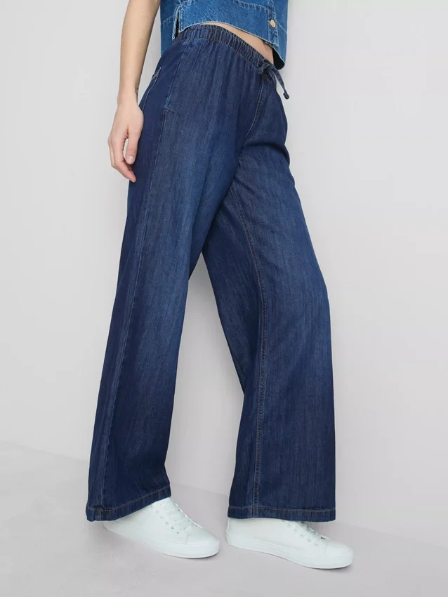 Joggingbukser i denim med lige ben