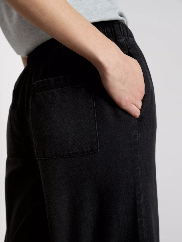 Joggingbukser i denim med lige ben