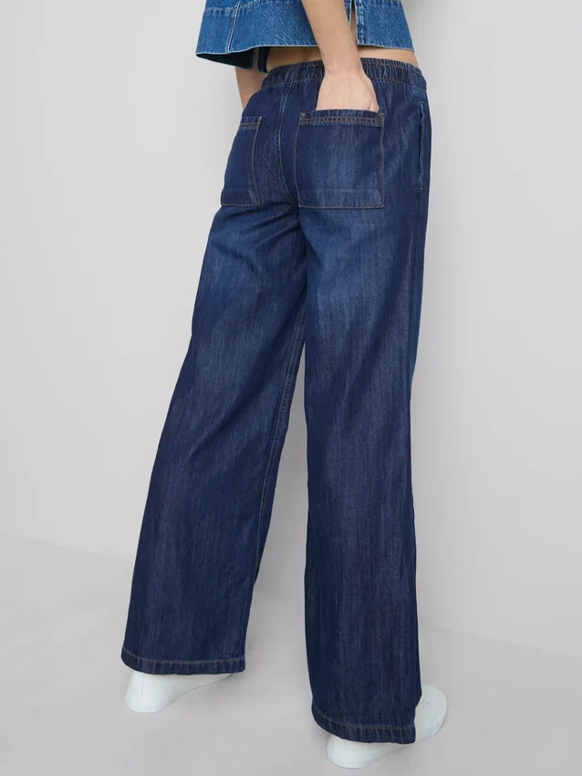 Joggingbukser i denim med lige ben