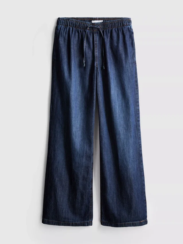Joggingbukser i denim med lige ben
