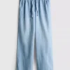 Joggingbukser i denim med lige ben