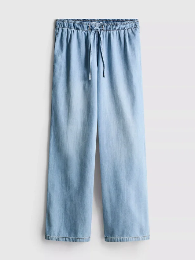 Joggingbukser i denim med lige ben