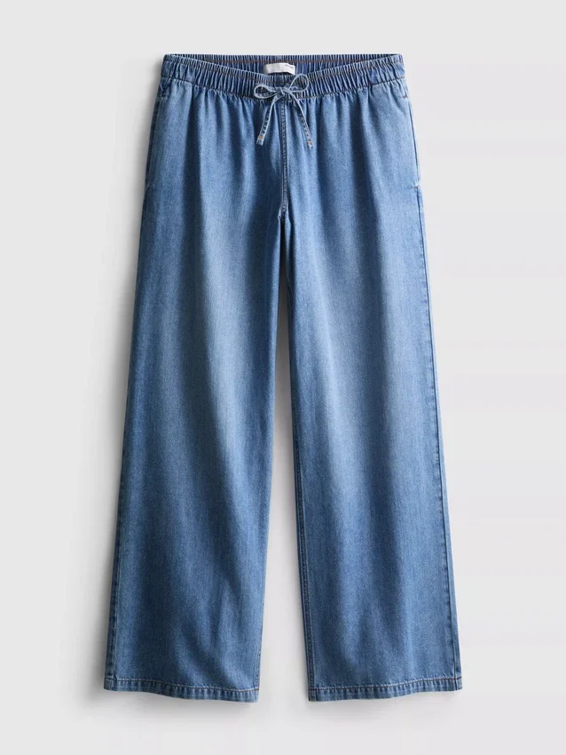 Joggingbukser i denim med lige ben