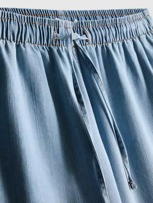 Joggingbukser i denim med lige ben