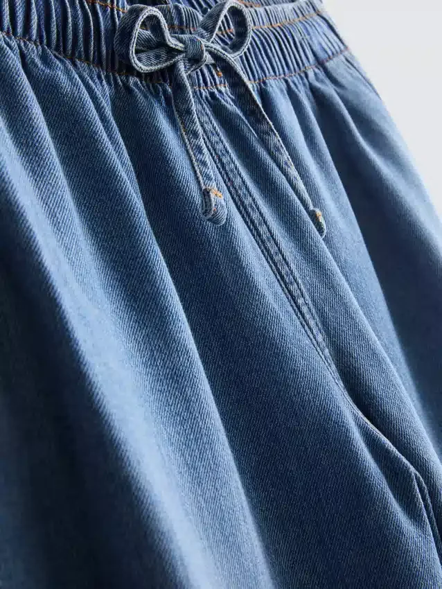 Joggingbukser i denim med lige ben