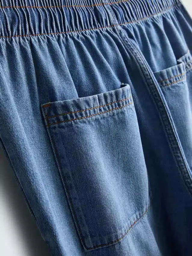 Joggingbukser i denim med lige ben