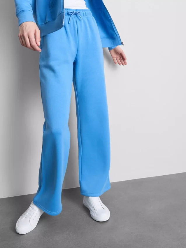 Joggingbukser med lige ben i bomuldsblanding