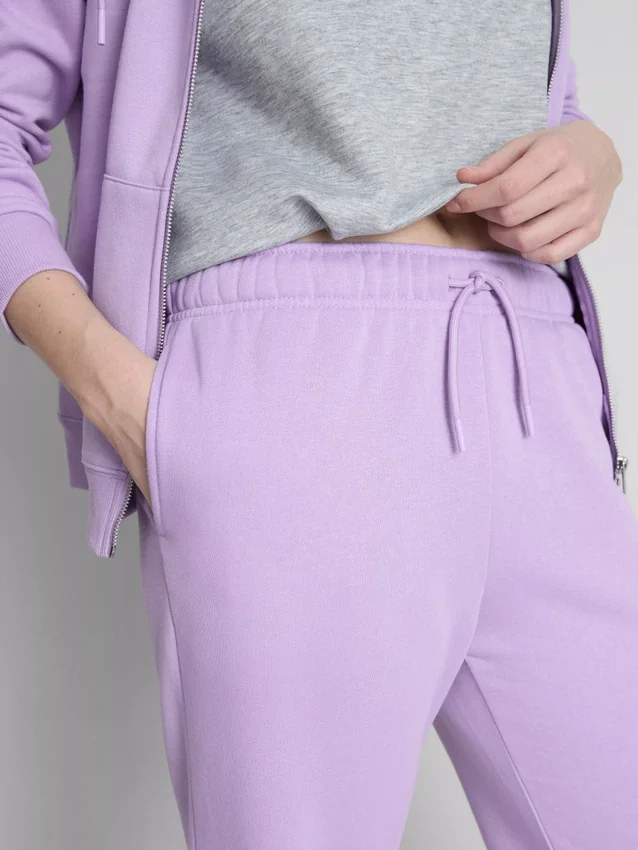 Joggingbukser med lige ben i bomuldsblanding