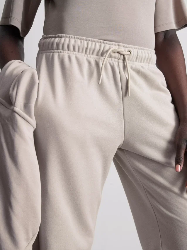 Joggingbukser med lige ben i bomuldsblanding