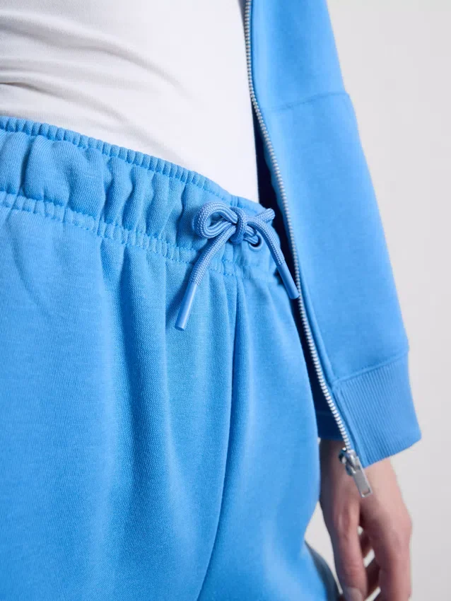 Joggingbukser med lige ben i bomuldsblanding